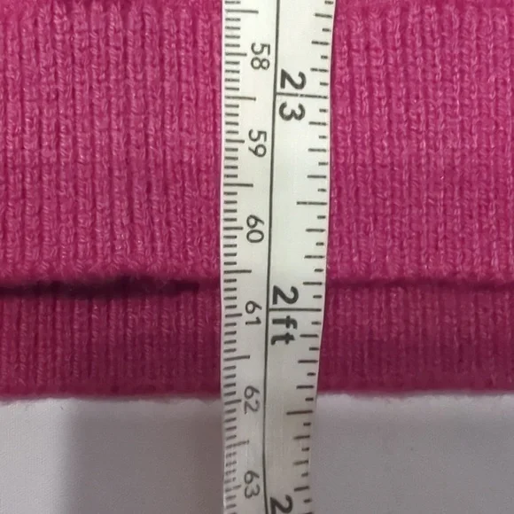 Talbots Women's Sweater Tinsel Dot Pink Metallic Lambs Wool Christmas Holiday M - Picture 7 of 9